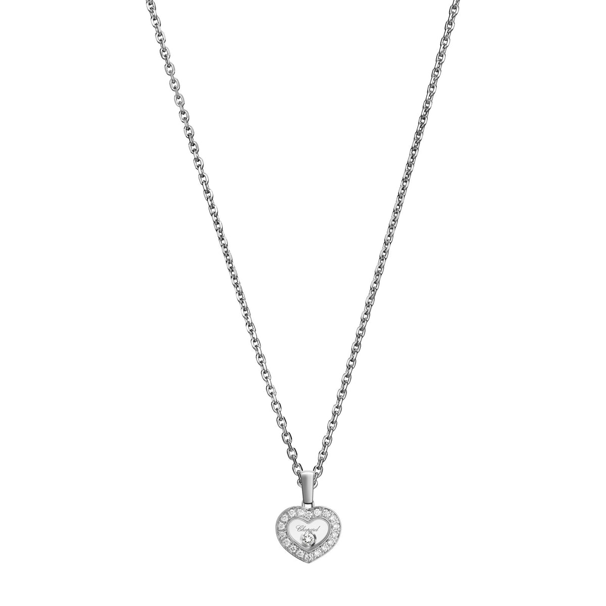 Chopard Happy Diamonds pendant in 18k ethical white gold with moving diamonds