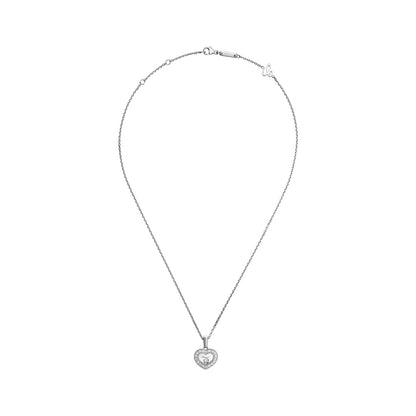 Chopard Happy Diamonds pendant in 18k ethical white gold with moving diamonds, view 3