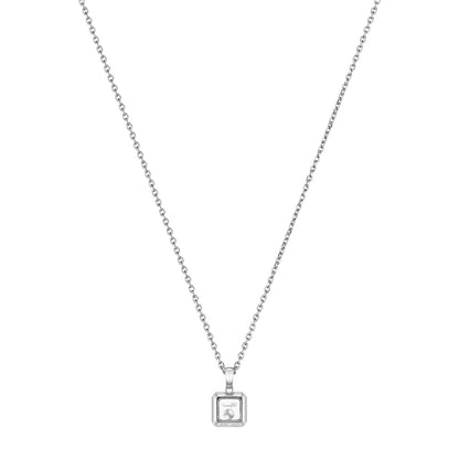 Chopard Happy Diamonds pendant in 18k ethical white gold with moving diamonds, view 4