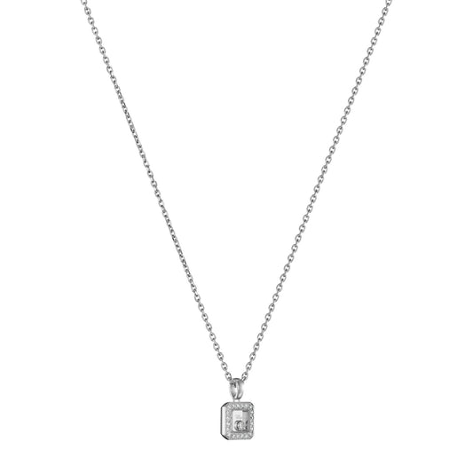 Chopard Happy Diamonds pendant in 18k ethical white gold with moving diamonds, view 2