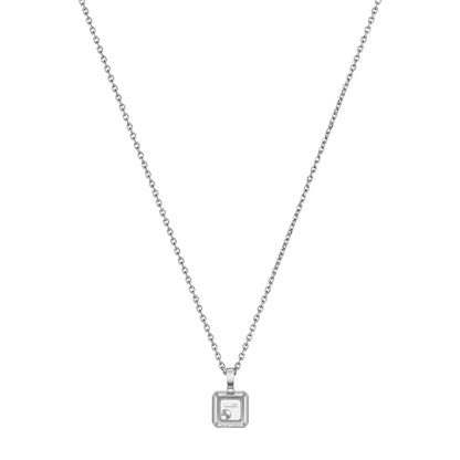Chopard Happy Diamonds pendant in 18k ethical white gold with moving diamonds, view 4