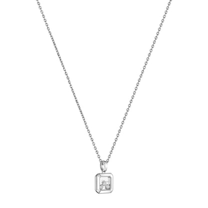 Chopard Happy Diamonds pendant in 18k ethical white gold with moving diamonds, view 2