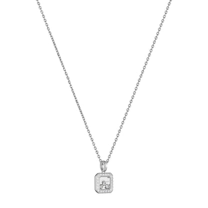Chopard Happy Diamonds pendant in 18k ethical white gold with moving diamonds, view 2