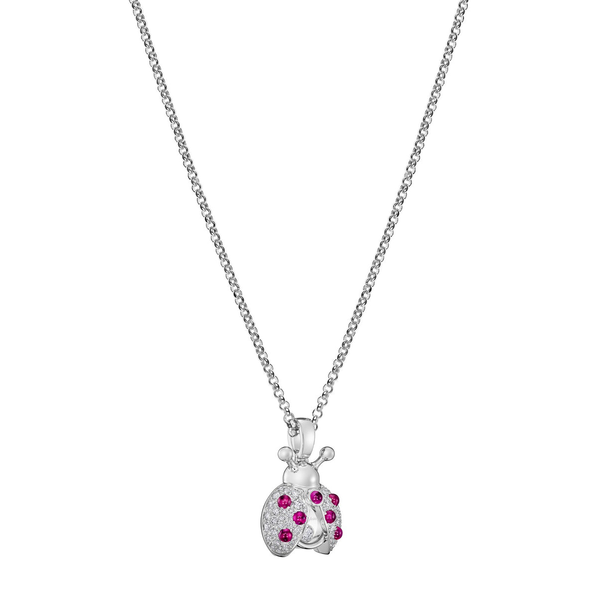 Chopard Happy Diamonds pendant in 18k ethical white gold with moving diamonds, view 2