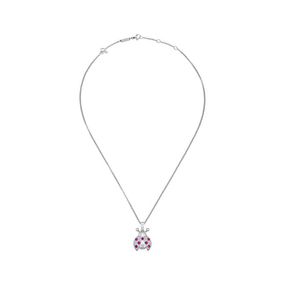 Chopard Happy Diamonds pendant in 18k ethical white gold with moving diamonds, view 3