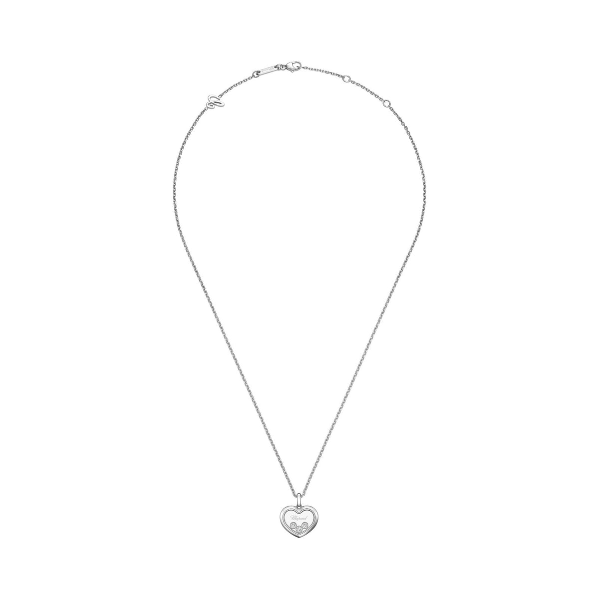 Chopard Happy Diamonds pendant in 18k ethical white gold with diamonds, view 3
