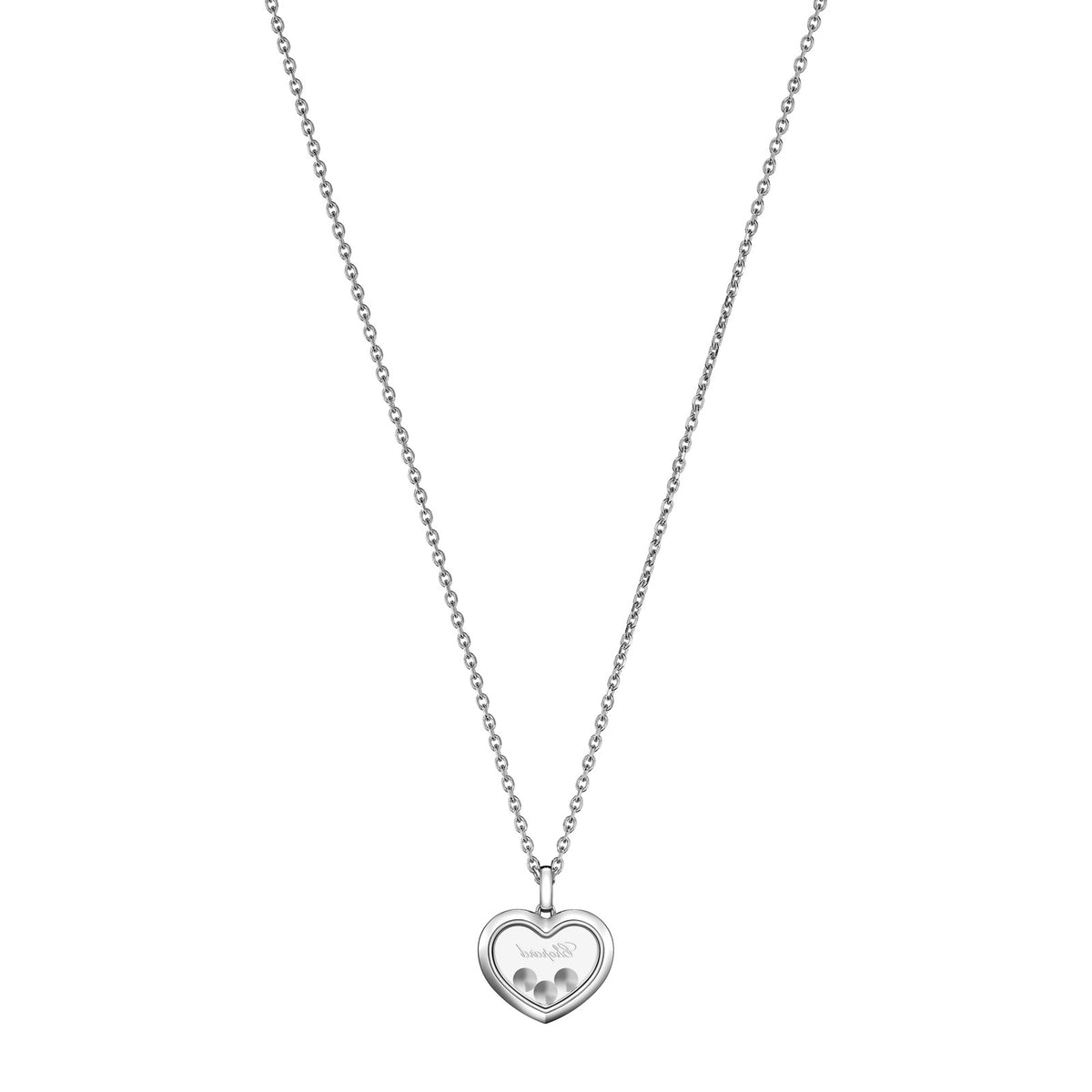 Chopard Happy Diamonds pendant in 18k ethical white gold with diamonds, view 4