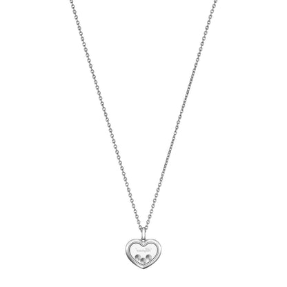 Chopard Happy Diamonds pendant in 18k ethical white gold with diamonds, view 4
