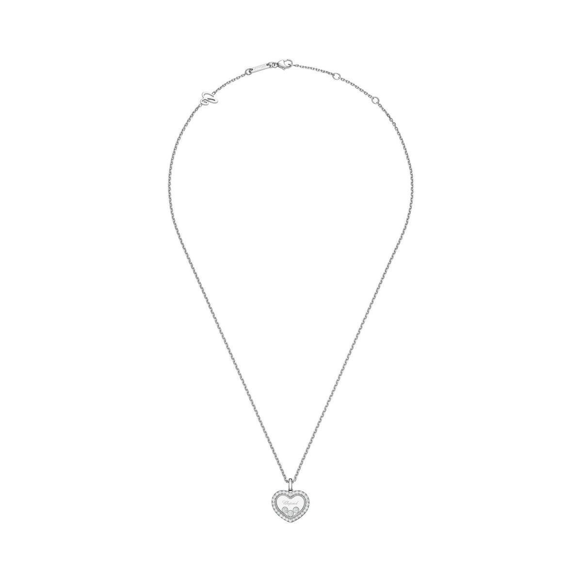 Chopard Happy Diamonds pendant in 18k ethical white gold with diamonds, view 3