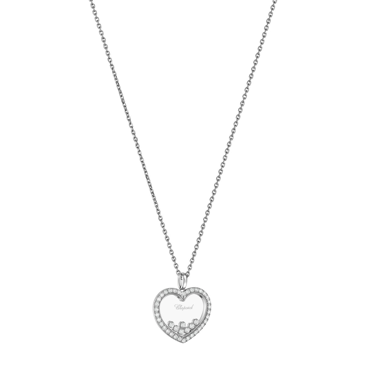 Chopard Happy Diamonds pendant in 18k ethical white gold, view 2