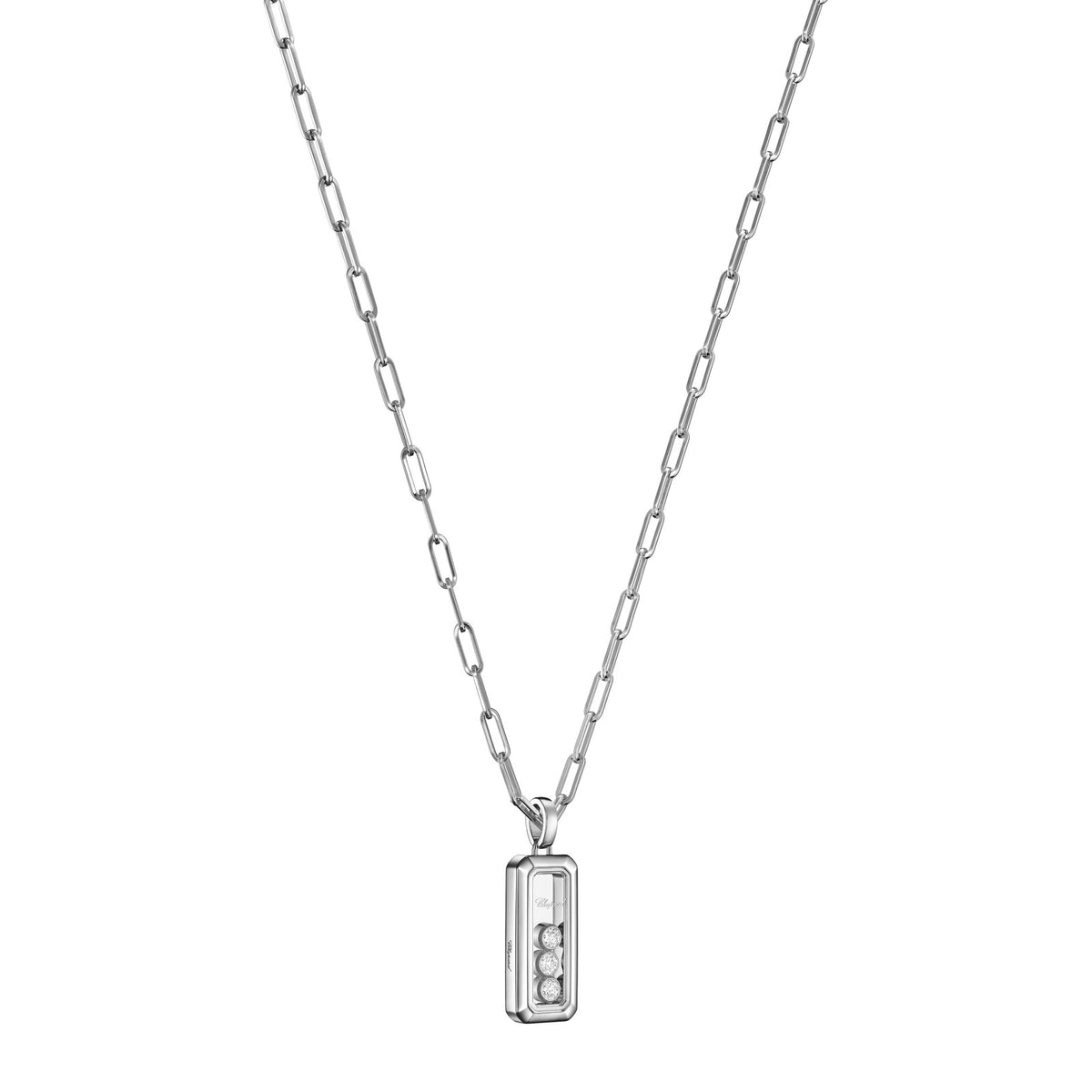 Chopard Happy Diamonds pendant in 18k ethical white gold with diamonds, view 2