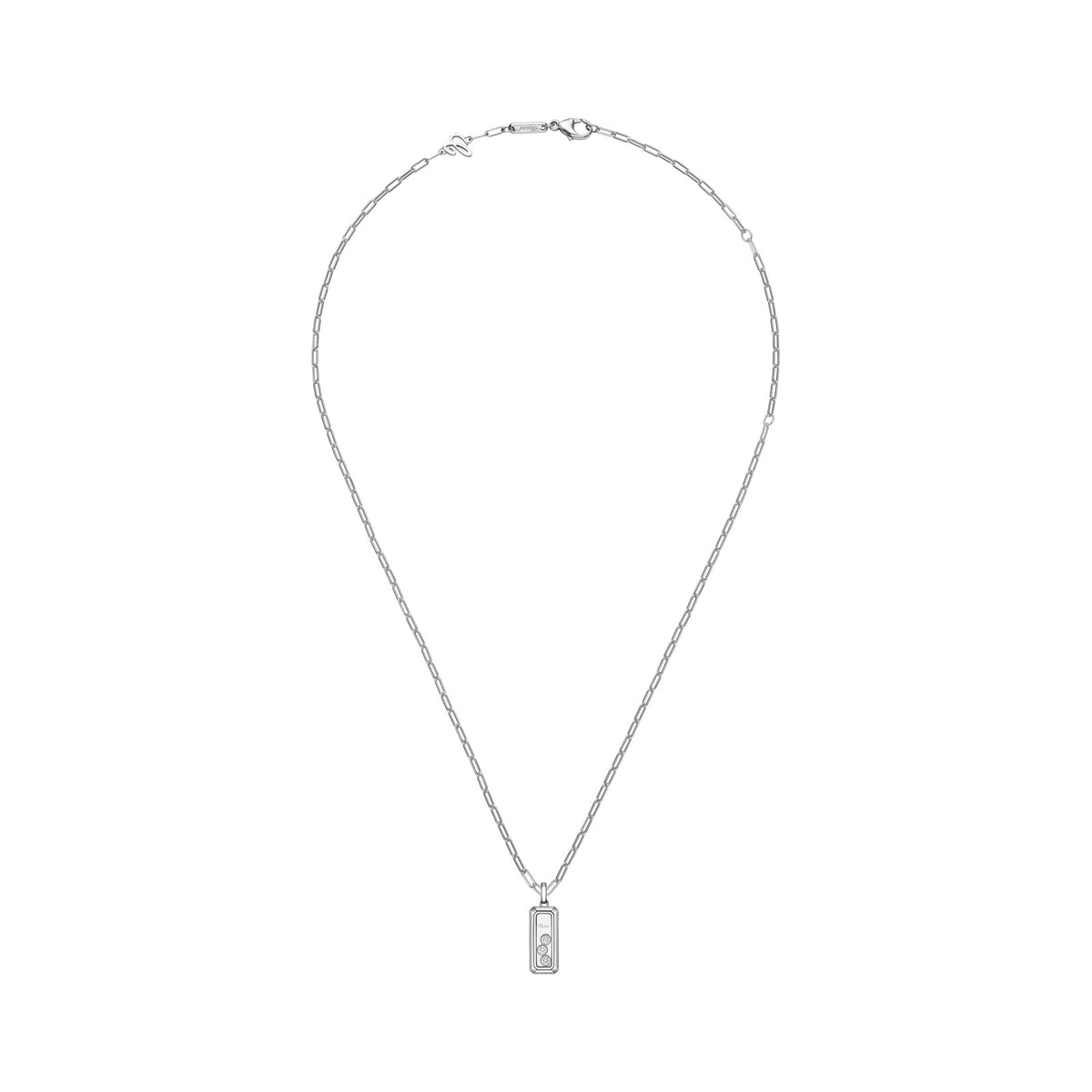 Chopard Happy Diamonds pendant in 18k ethical white gold with diamonds, view 3