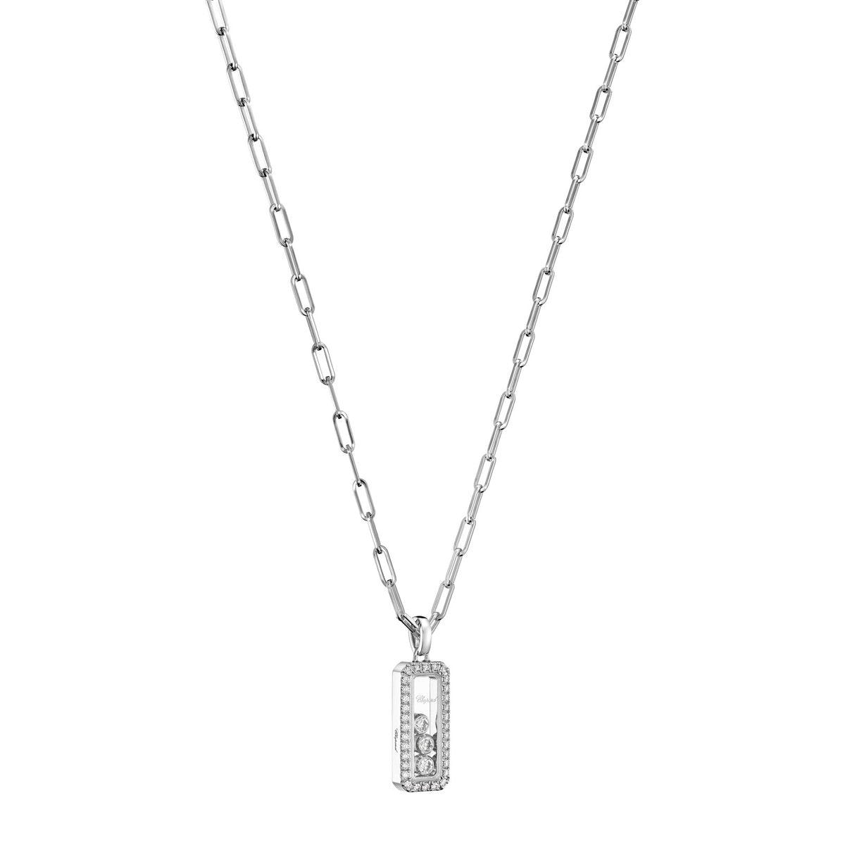 Chopard Happy Diamonds pendant in 18k ethical white gold with diamonds, view 2