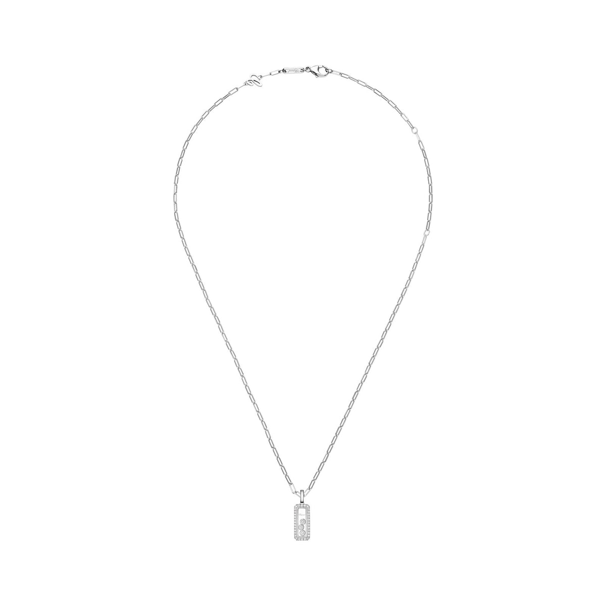 Chopard Happy Diamonds pendant in 18k ethical white gold with diamonds, view 3