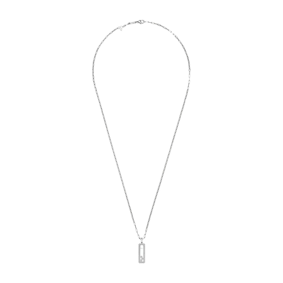 Chopard Happy Diamonds pendant in 18k ethical white gold with diamonds, view 3