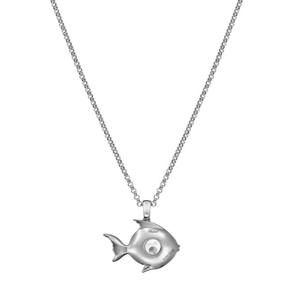 Chopard Happy Diamonds pendant in 18k ethical white gold with diamonds and sapphires, view 4