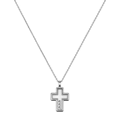 Chopard Happy Diamonds pendant in 18k ethical white gold with moving diamonds, view 4