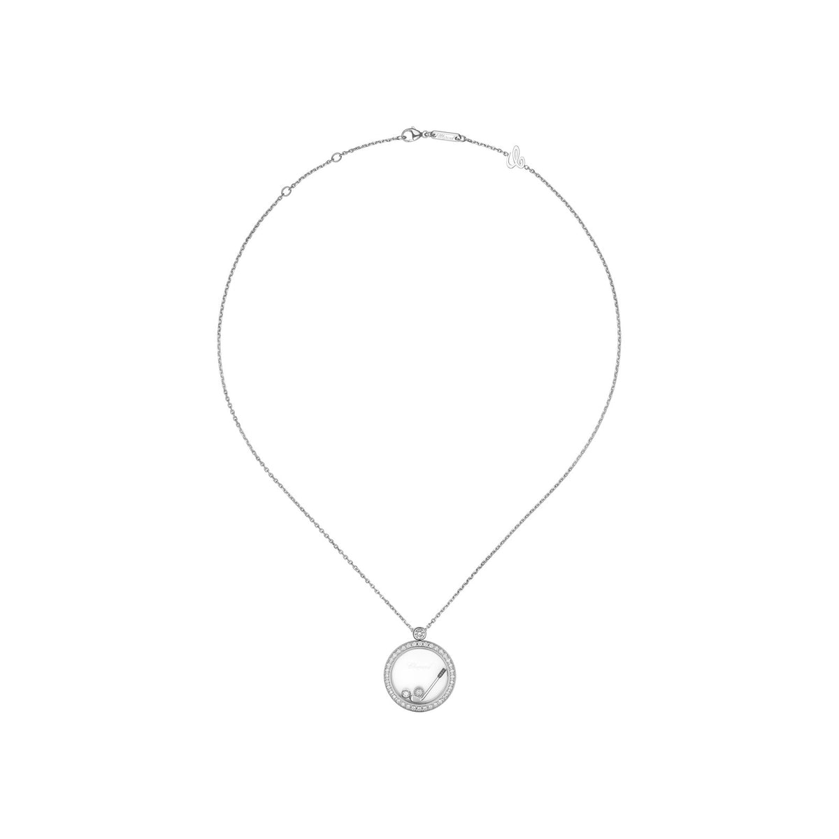 Chopard Happy Diamonds pendant in 18k ethical white gold, view 3