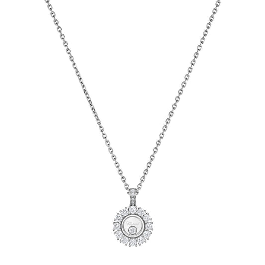 Chopard Happy Diamonds pendant in 18k ethical white gold with moving diamonds