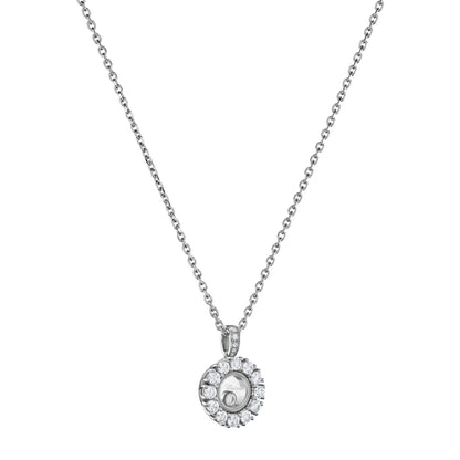 Chopard Happy Diamonds pendant in 18k ethical white gold with moving diamonds, view 2