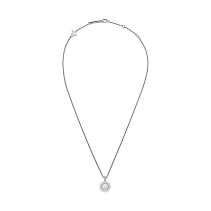Chopard Happy Diamonds pendant in 18k ethical white gold with moving diamonds, view 3