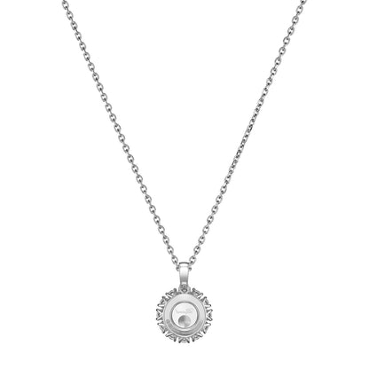 Chopard Happy Diamonds pendant in 18k ethical white gold with moving diamonds, view 4