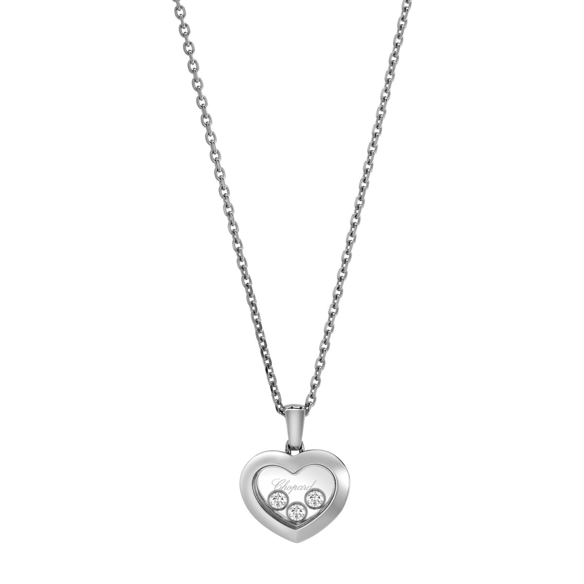 Chopard Happy Diamonds pendant in 18k ethical white gold with moving diamonds