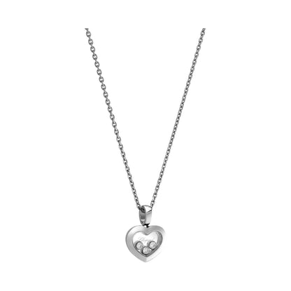 Chopard Happy Diamonds pendant in 18k ethical white gold with moving diamonds, view 2