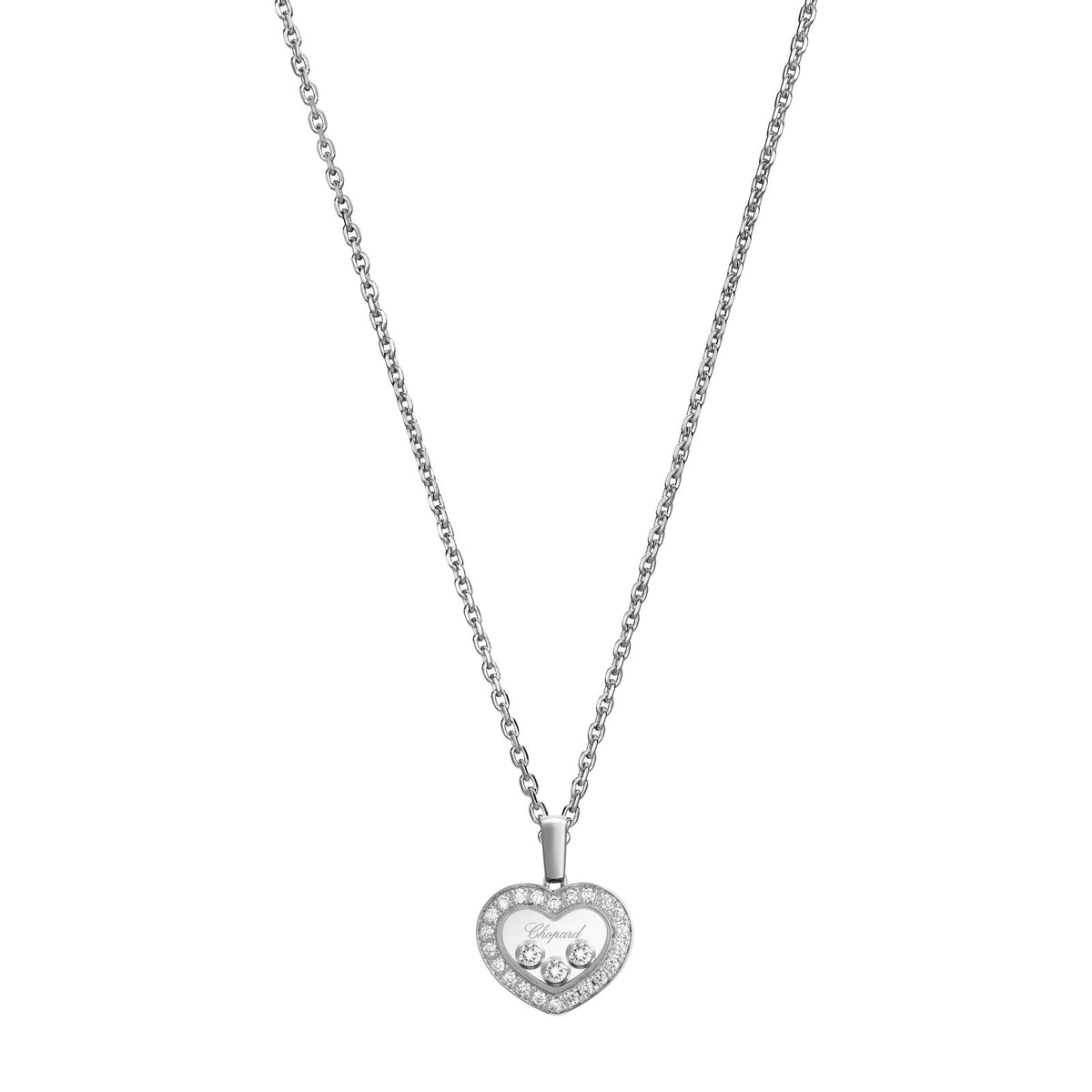 Chopard Happy Diamonds pendant in 18k ethical white gold with moving diamonds