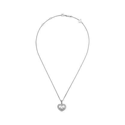 Chopard Happy Diamonds pendant in 18k ethical white gold with moving diamonds, view 3