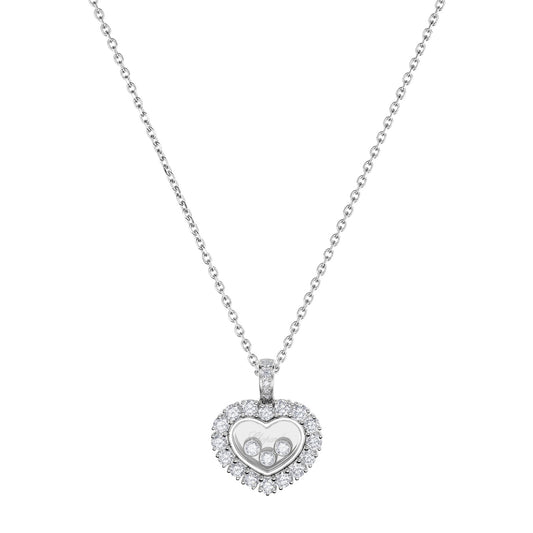 Chopard Happy Diamonds pendant in 18k ethical white gold with moving diamonds
