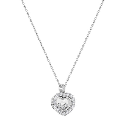 Chopard Happy Diamonds pendant in 18k ethical white gold with moving diamonds, view 2