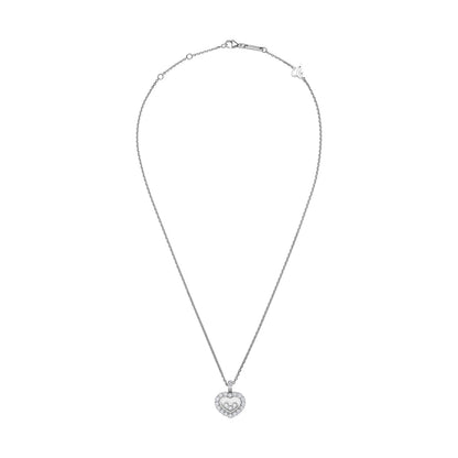Chopard Happy Diamonds pendant in 18k ethical white gold with moving diamonds, view 3