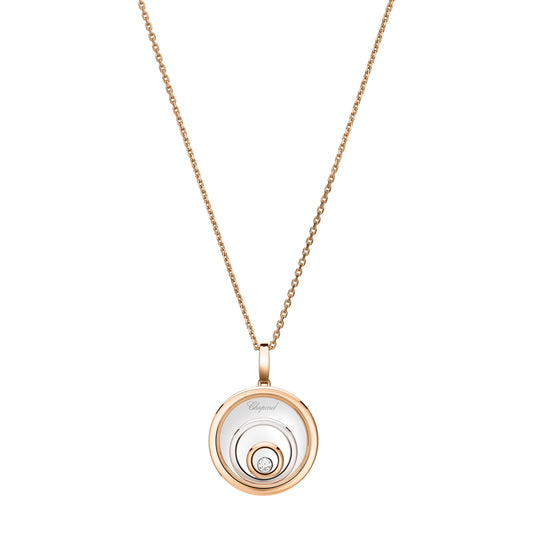 Chopard Happy Diamonds pendant in 18k ethical white and rose gold with moving diamonds