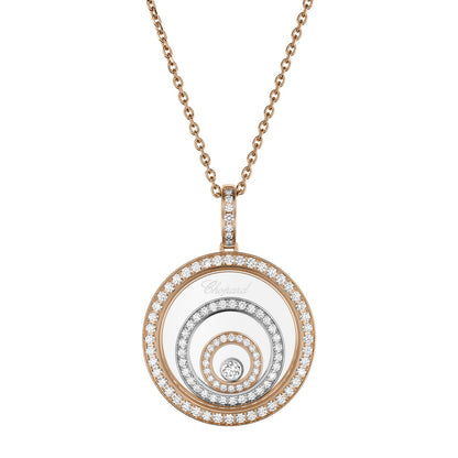 Chopard Happy Diamonds pendant in 18k ethical white and rose gold with moving diamonds