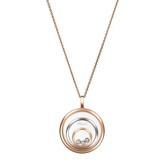Chopard Happy Diamonds pendant in 18k ethical white and rose gold with moving diamonds