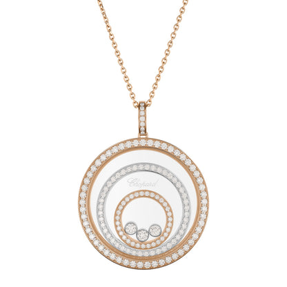 Chopard Happy Diamonds pendant in 18k ethical white and rose gold with moving diamonds