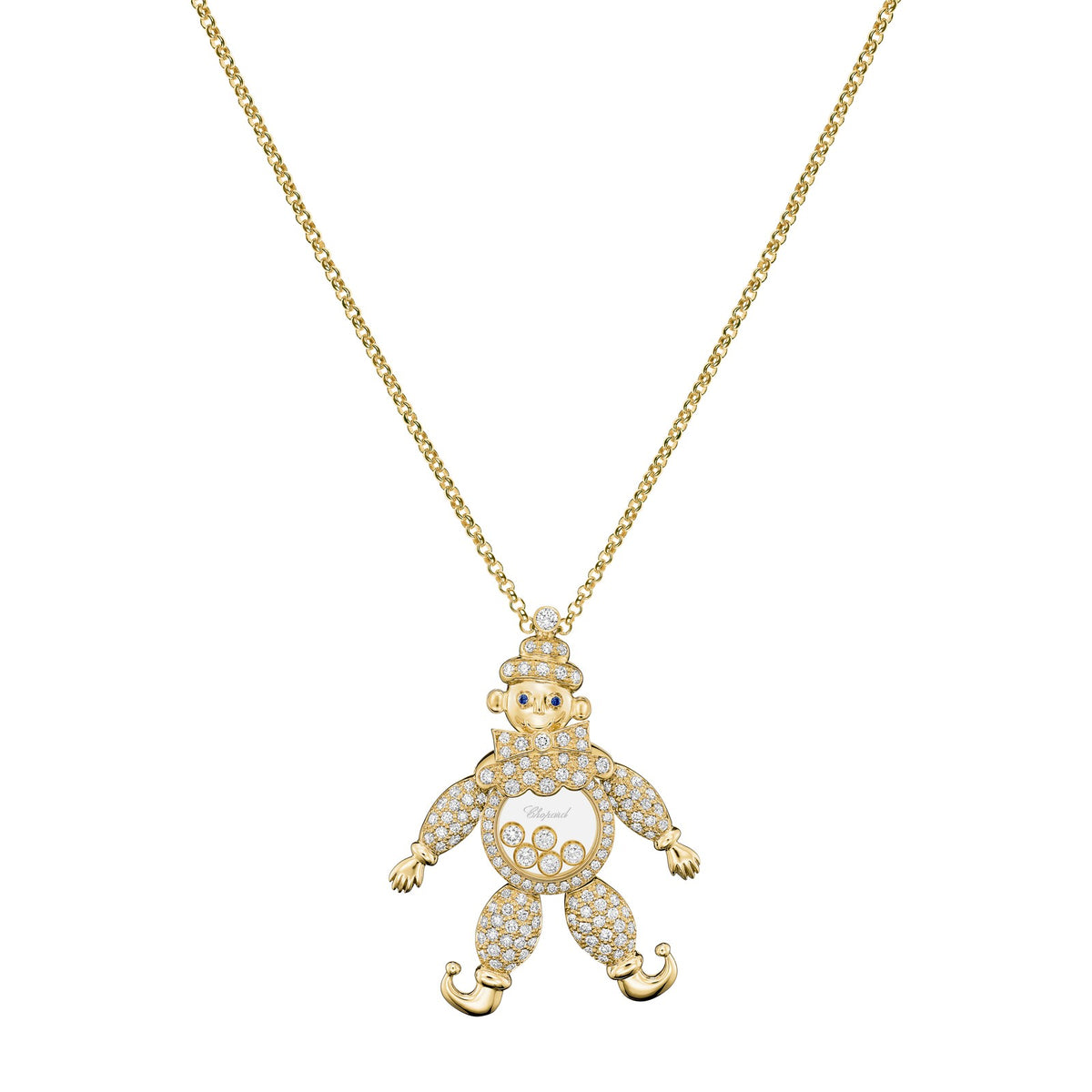 Chopard Happy Diamonds pendant in 18k ethical yellow gold with sapphires