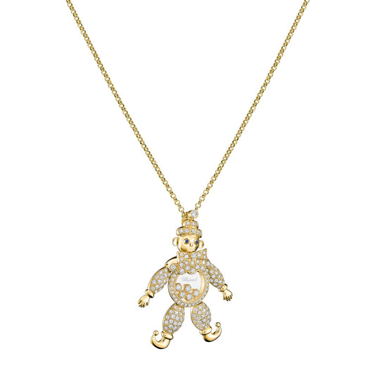 Chopard Happy Diamonds pendant in 18k ethical yellow gold with sapphires, view 2