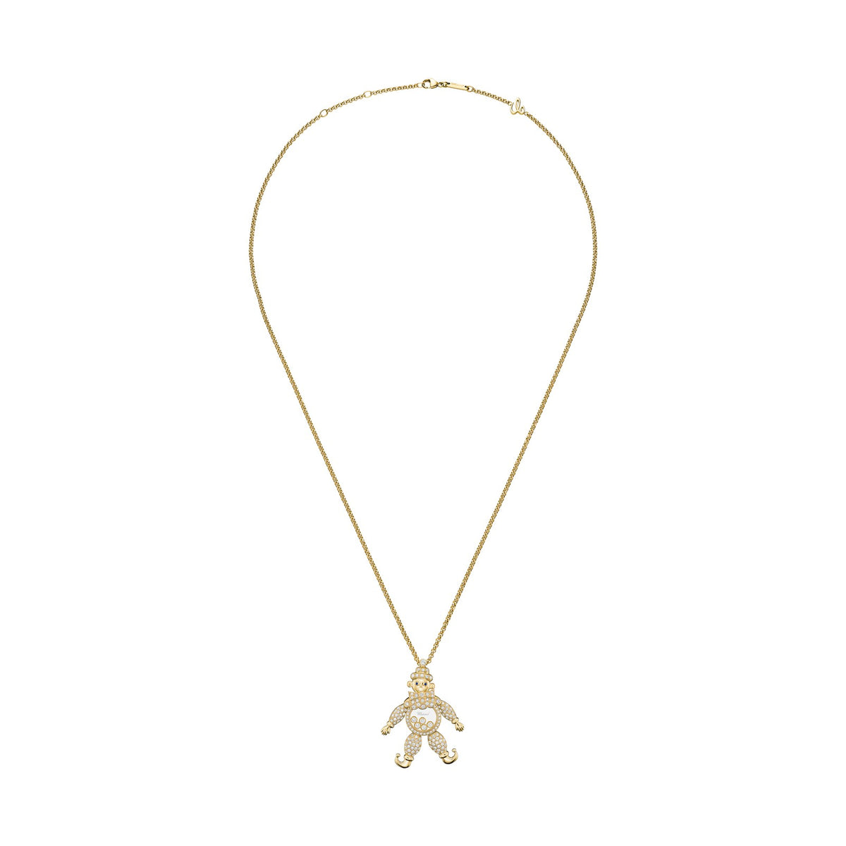 Chopard Happy Diamonds pendant in 18k ethical yellow gold with sapphires, view 3