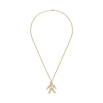 Chopard Happy Diamonds pendant in 18k ethical yellow gold with sapphires, view 3