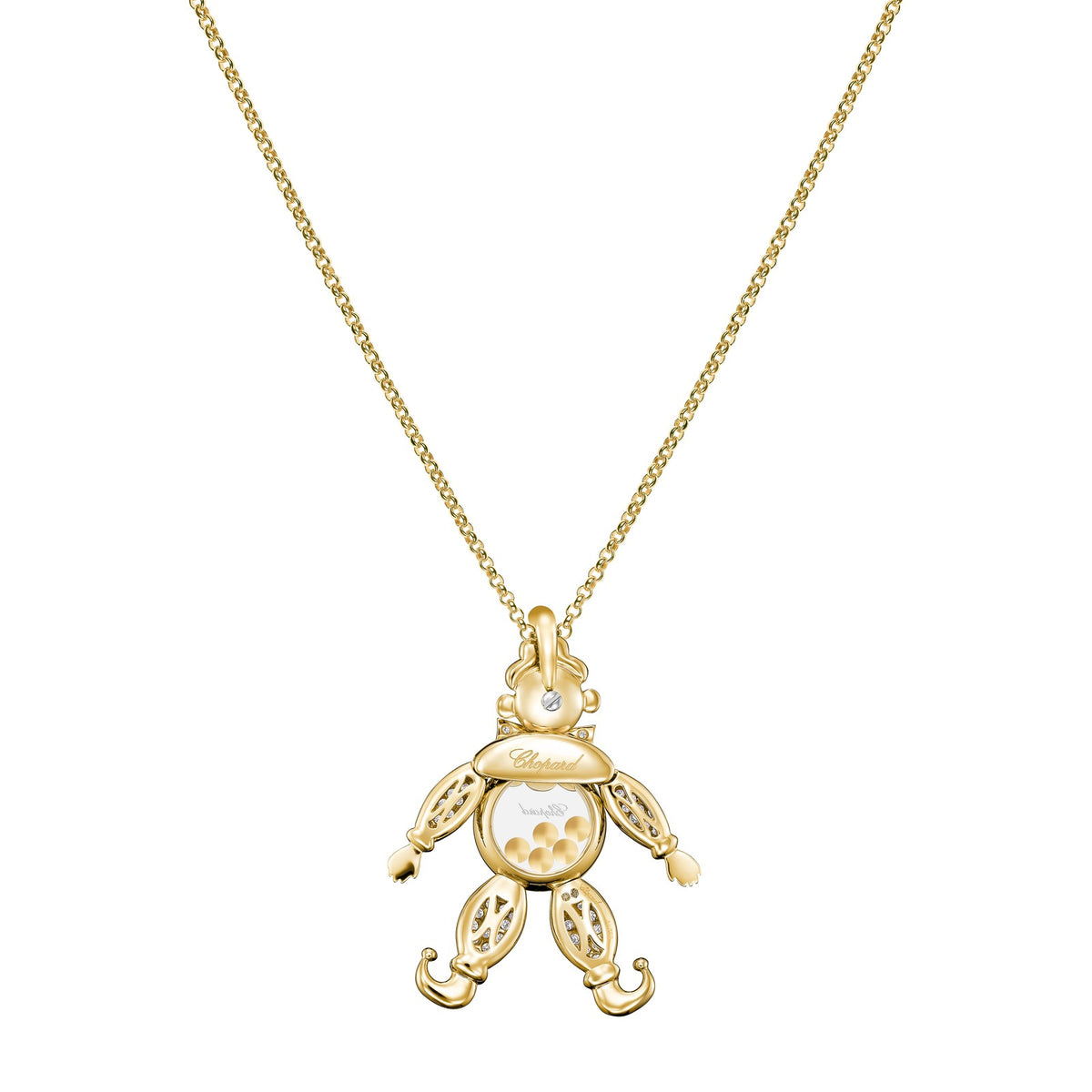 Chopard Happy Diamonds pendant in 18k ethical yellow gold with sapphires, view 4