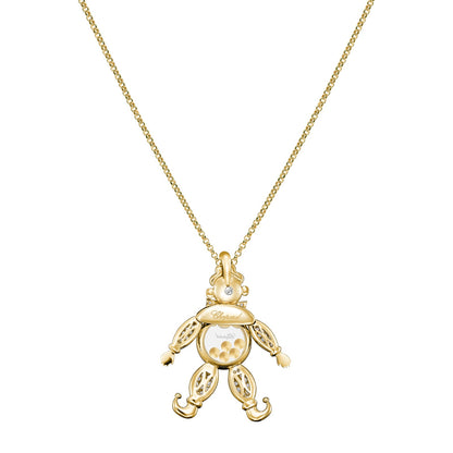 Chopard Happy Diamonds pendant in 18k ethical yellow gold with sapphires, view 4
