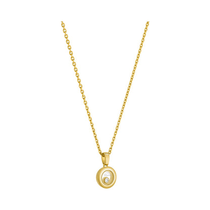 Chopard Happy Diamonds pendant in 18k ethical yellow gold with moving diamonds, view 2