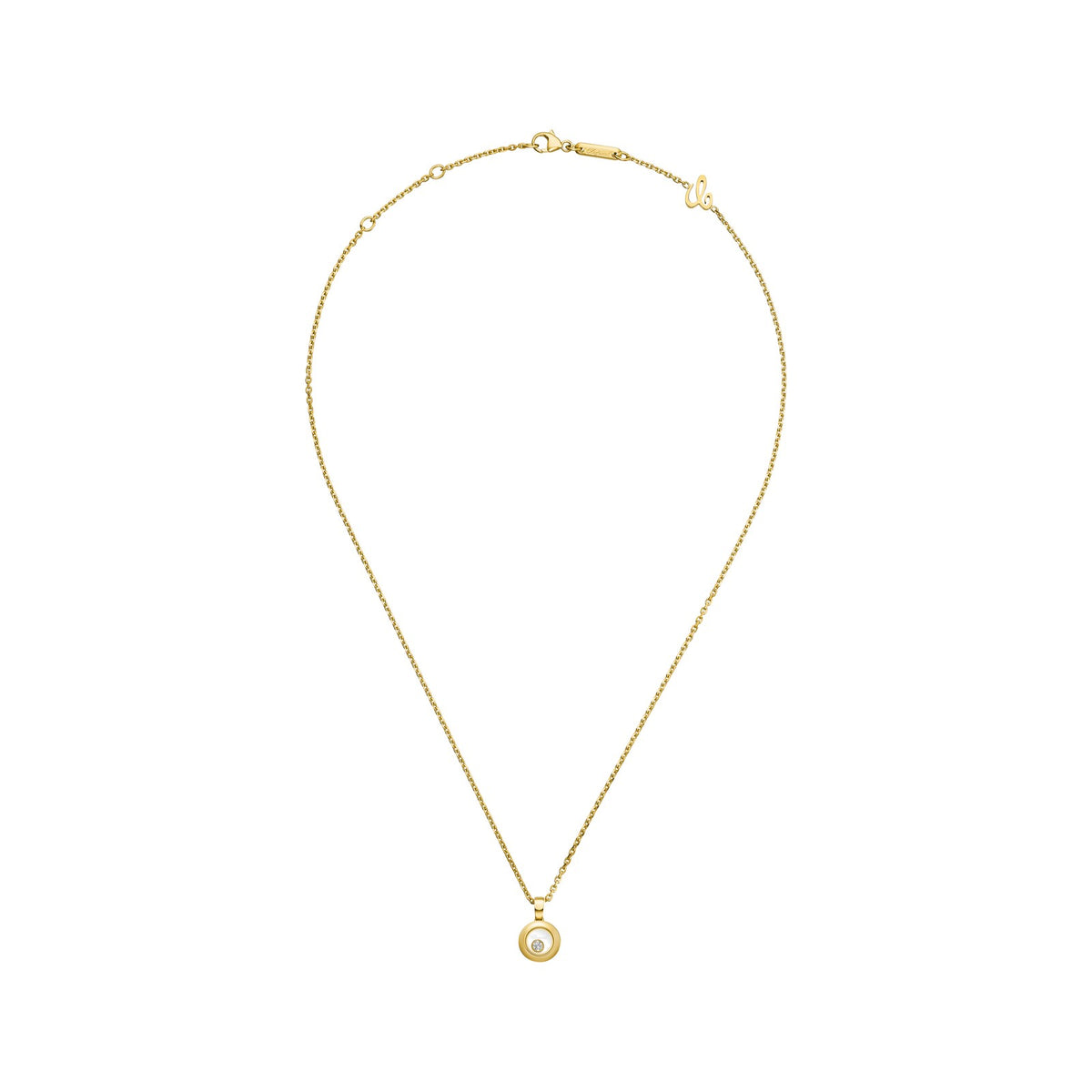 Chopard Happy Diamonds pendant in 18k ethical yellow gold with moving diamonds, view 3