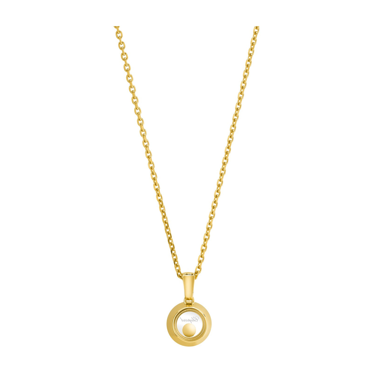 Chopard Happy Diamonds pendant in 18k ethical yellow gold with moving diamonds, view 4