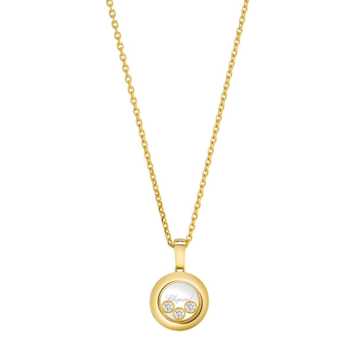 Chopard Happy Diamonds pendant in 18k ethical yellow gold with moving diamonds
