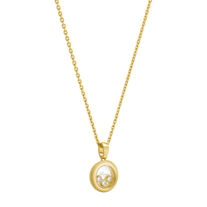 Chopard Happy Diamonds pendant in 18k ethical yellow gold with moving diamonds, view 2