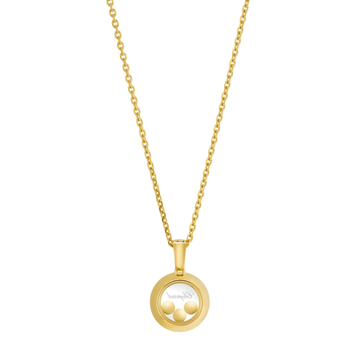 Chopard Happy Diamonds pendant in 18k ethical yellow gold with moving diamonds, view 4