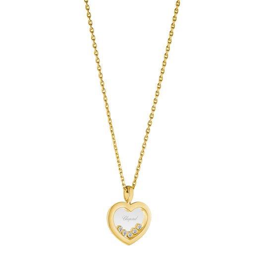 Chopard Happy Diamonds pendant in 18k ethical yellow gold with moving diamonds, view 2